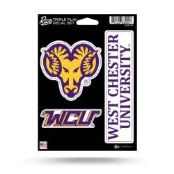 West Chester University Golden Rams - 3 Piece Triple Play Sticker Sheet
