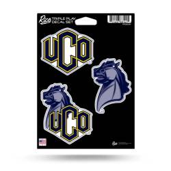 University of Central Oklahoma Bronchos - 3 Piece Triple Play Sticker Sheet