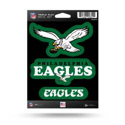 Philadelphia Eagles Retro - 3 Piece Triple Play Sticker Sheet