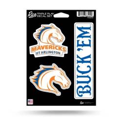 University Of Texas At Arlington Mavericks - 3 Piece Triple Play Sticker Sheet