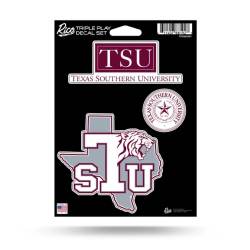 Texas Southern University Tigers - 3 Piece Triple Play Sticker Sheet