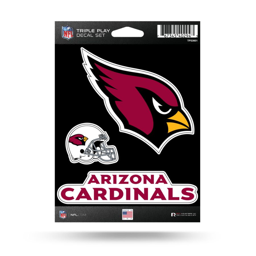 Arizona Cardinals - 3 Piece Triple Play Sticker Sheet at Sticker Shoppe