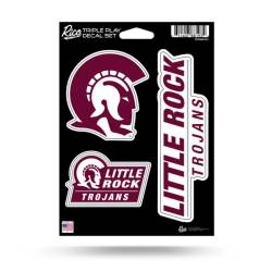 University of Arkansas at Little Rock Trojans - 3 Piece Triple Play Sticker Sheet