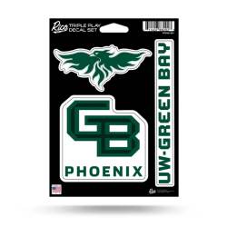 University of Wisconsin-Green Bay Phoenix - 3 Piece Triple Play Sticker Sheet
