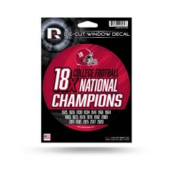 Alabama Crimson Tide 18 Time College Football Champs - Die Cut Vinyl Sticker