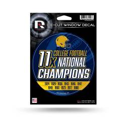 Notre Dame Fightning Irish 11 Time College Football Champs - Die Cut Vinyl Sticker