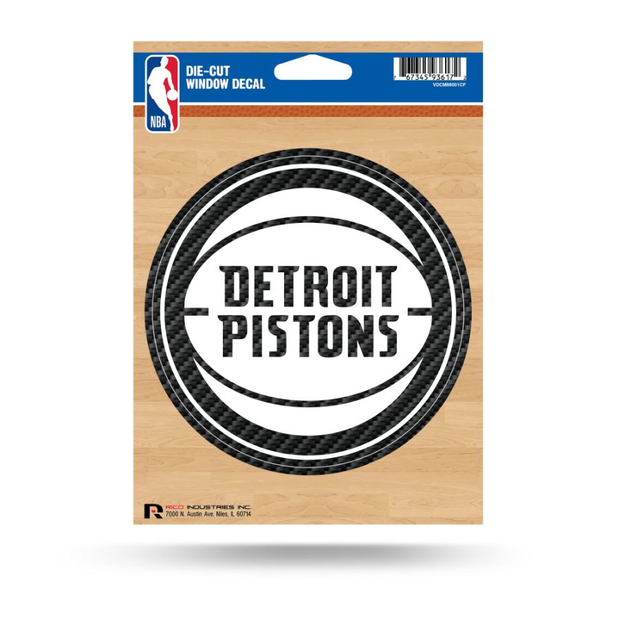 Detroit Pistons Die Cut Carbon Fiber Vinyl Sticker at Sticker Shoppe