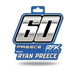Ryan Preece #60 - Die Cut Vinyl Sticker