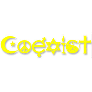 Coexist - Large Yellow Vinyl Rub On Decal at Sticker Shoppe