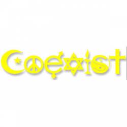 Coexist - Large Yellow Vinyl Rub On Decal