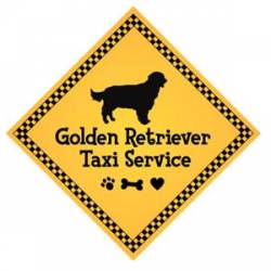 Golden Retriever Taxi Service - Yellow Transport Magnet