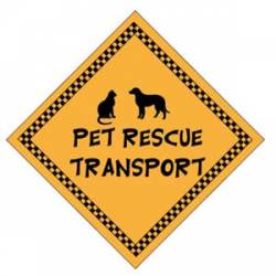 Pet Rescue Transport With Dogs - Small Yellow Transport Magnet