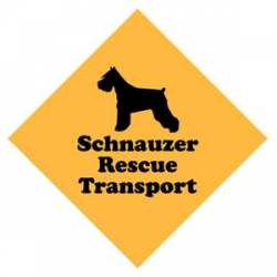 Schnauzer Rescue Transport - 9" Yellow Transport Magnet