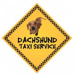 Dachshund Taxi Service - Yellow Transport Magnet