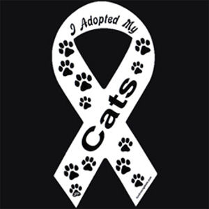 I Adopted My Cats - Ribbon Magnet at Sticker Shoppe