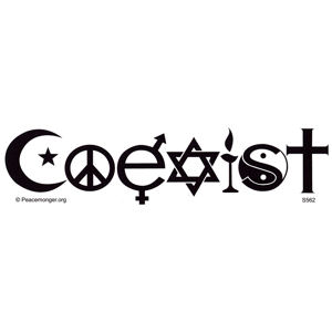 Coexist Black White Bumper Sticker At Sticker Shoppe