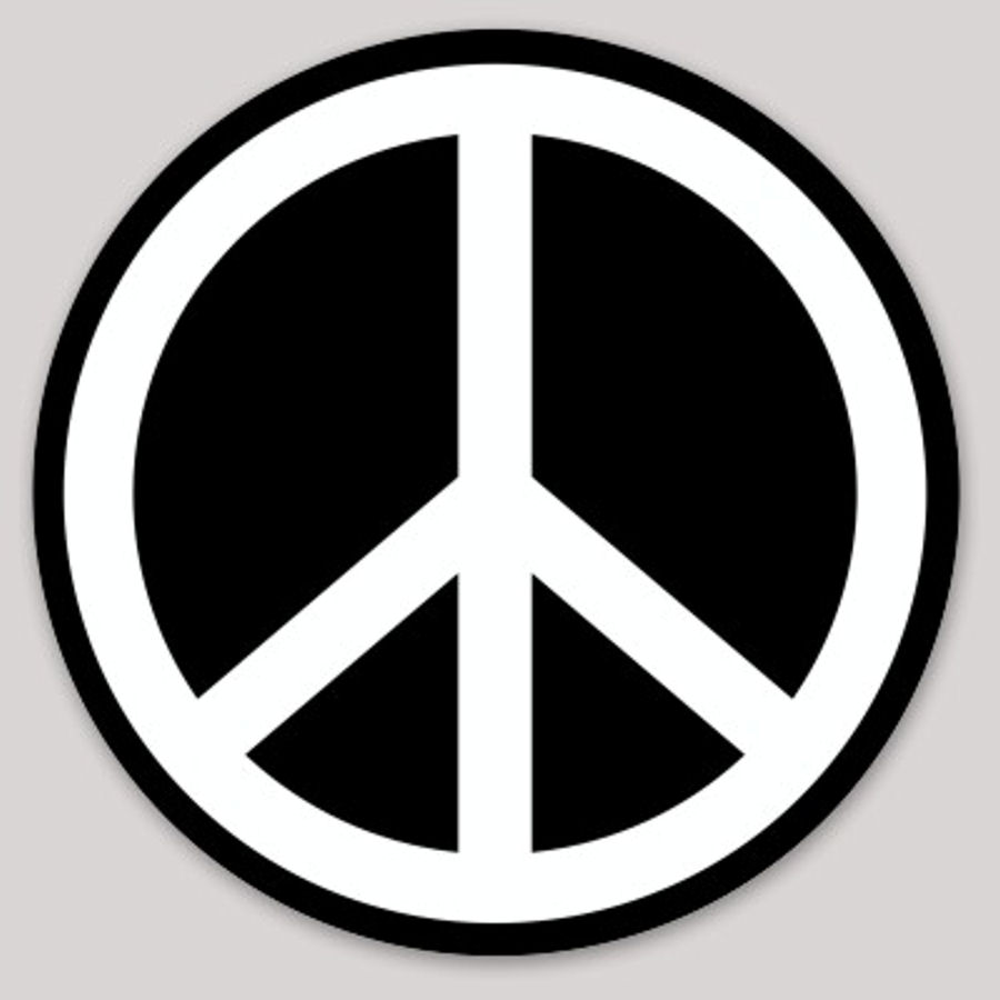3in x 3in Simulated Metal Peace Symbol Sticker Vinyl Cup Decal Bumper Decals Met