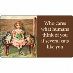 Who Cares What Humans Think of You If Several Cats Like You - Vinyl Sticker