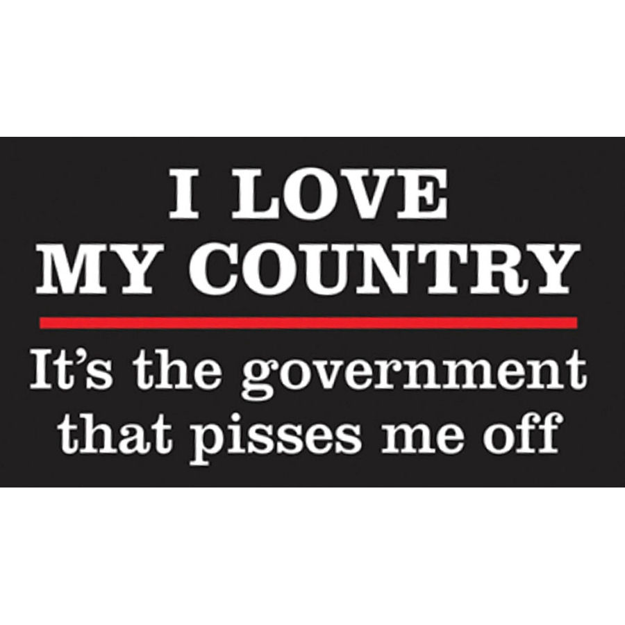 I Love My Country It's The Government That Pisses Me Off - Vinyl Sticker