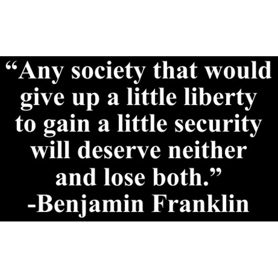 Give Up Liberty To Gain Security Franklin - Sticker