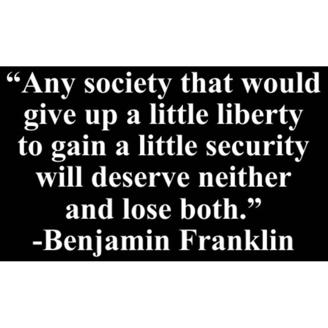 Give Up Liberty To Gain Security Franklin - Sticker
