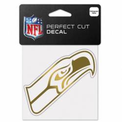 Seattle Seahawks - 4x4 Gold Metallic Die Cut Decal