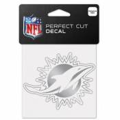 Miami Dolphins - 4x4 Silver Metallic Die Cut Decal