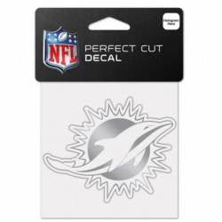 Miami Dolphins - 4x4 Silver Metallic Die Cut Decal