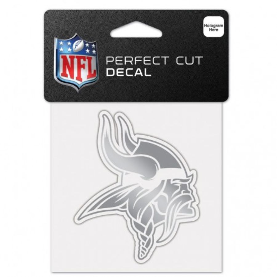Minnesota Vikings - 4x4 Silver Metallic Die Cut Decal