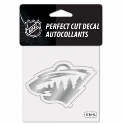 Minnesota Wild - 4x4 Silver Metallic Die Cut Decal