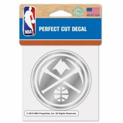 Denver Nuggets - 4x4 Silver Metallic Die Cut Decal
