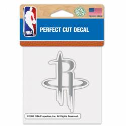 Houston Rockets - 4x4 Silver Metallic Die Cut Decal