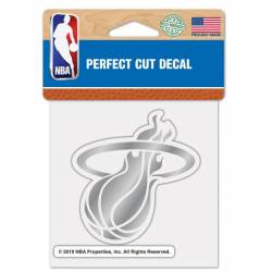 Miami Heat - 4x4 Silver Metallic Die Cut Decal