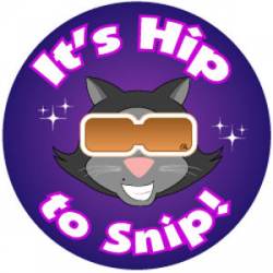 It's Hip To Snip Cat - Circle Magnet