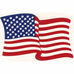 REVERSED LARGE AMERICAN FLAG STICKER 6.5" X 11" COLOR STICKER 