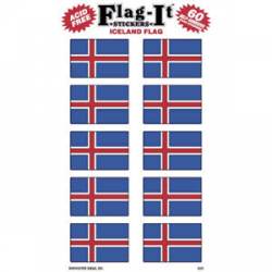 Iceland Flag - Pack Of 60 Mini Stickers