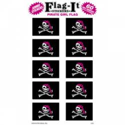 Priate Girl Flag - Pack Of 60 Mini Stickers