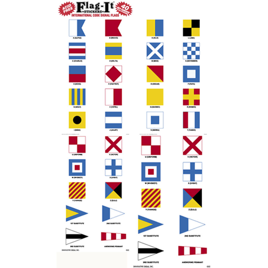 International Code Signal Flags Pack Of 40 Mini Stickers at Sticker