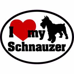 I Love My With Red Heart Schnauzer - Oval Sticker