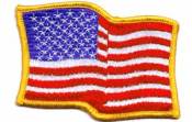 Wavy American Flag - Embroidered Iron On Patch