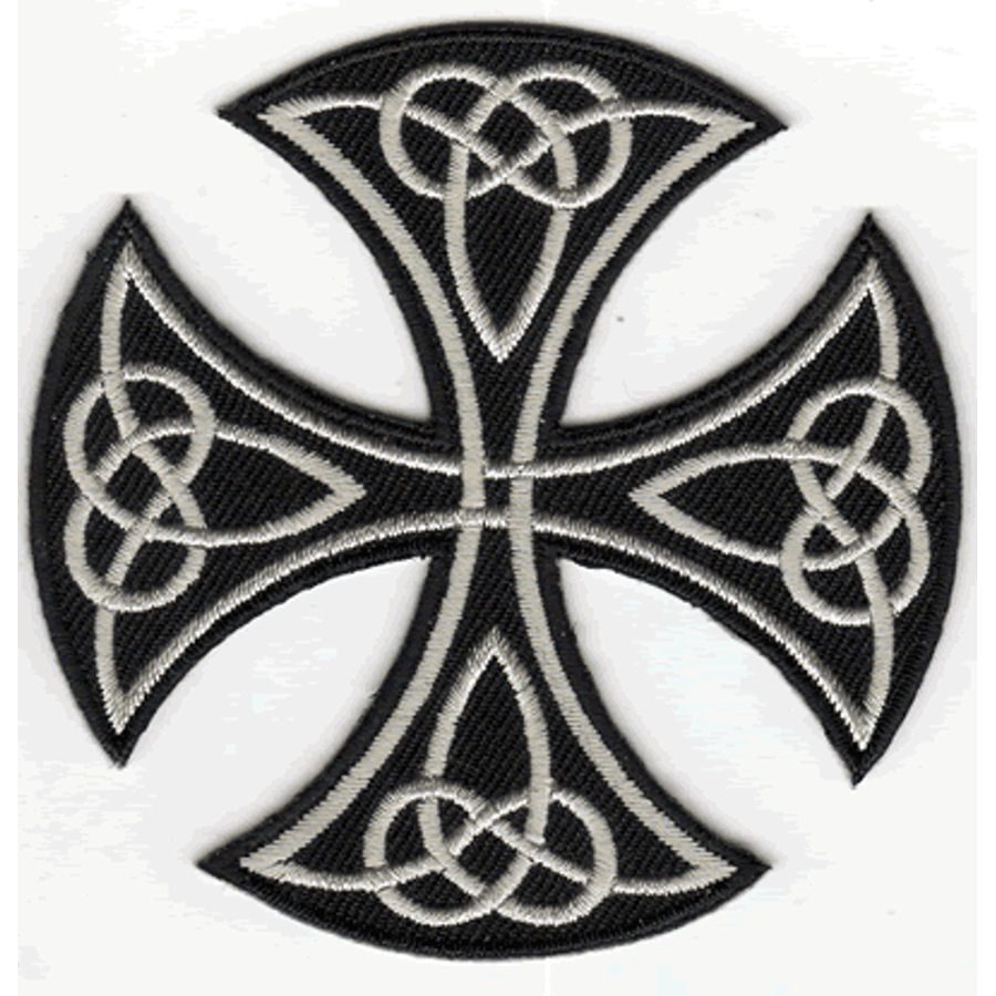Celtic Cross Cut Out - Embroidered Iron-On Patch
