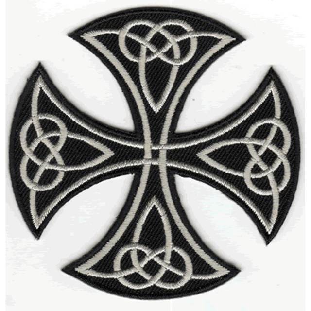 Celtic Cross Cut Out - Embroidered Iron-On Patch