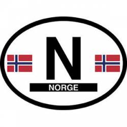 N Norway Norge - Reflective Oval Sticker