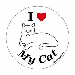 I Love My Cat - Round Magnet