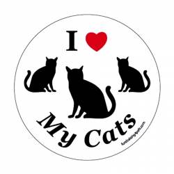 I Love My Cats - Round Magnet