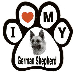I Love My German Shepherd - Paw Magnet at Sticker Shoppe