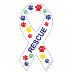 Rescue Multi-Colored Paws - Ribbon Magnet