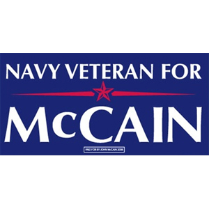 Navy Veteran For McCain - Bumper Sticker