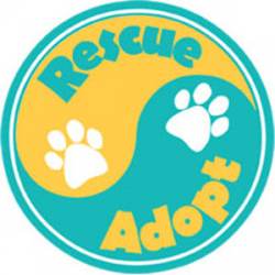 Ying Yang Rescue Adopt - Colored Circle Magnet