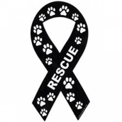 Rescue Black Background - Ribbon Magnet